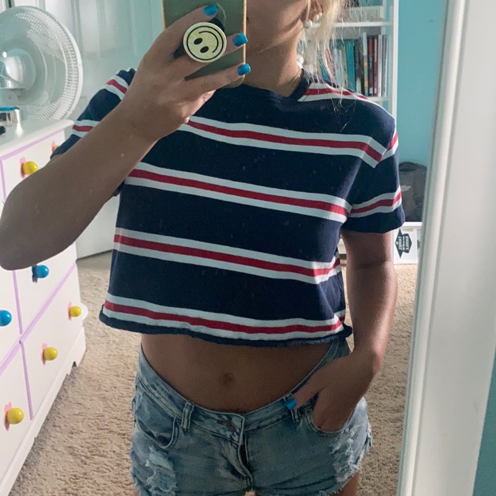 Striped cropped top
